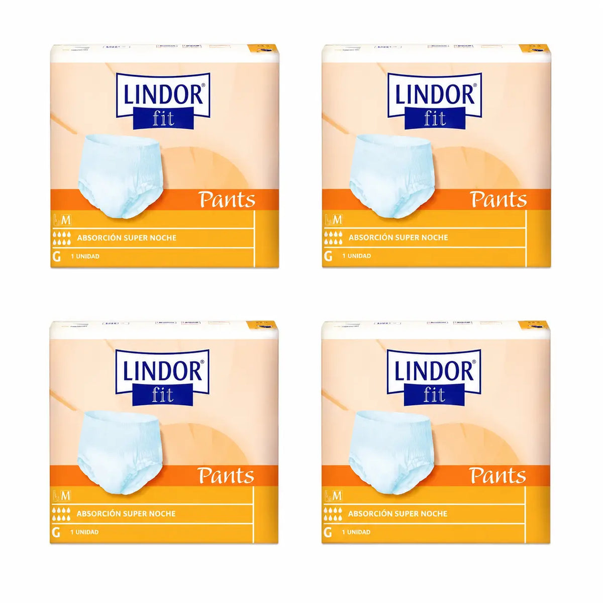 Lindor Couches Fit Pants Super Nuit, taille M, 80 unités, lot de 4