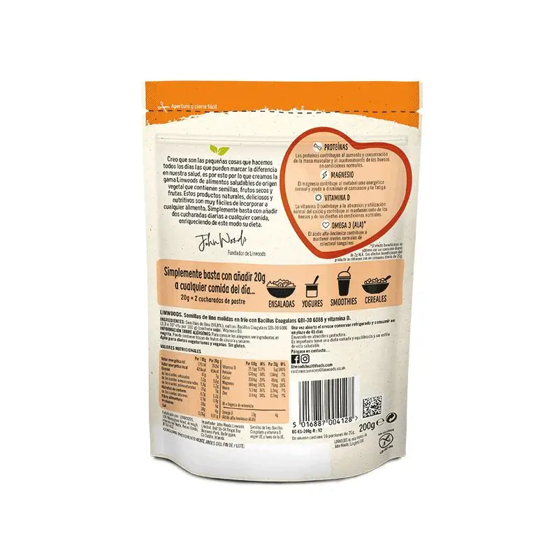 Linwoods Ground Flaxseeds with Bacillus and Vit D 200Gr