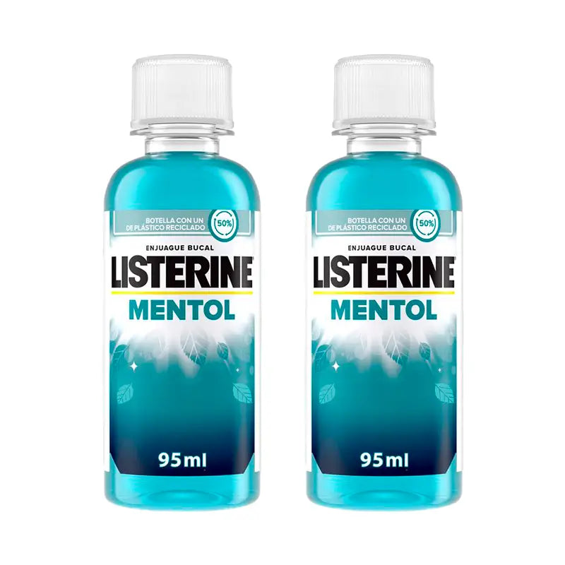 Listerine Duplo, bain de bouche au menthol, 2 x 95 ml