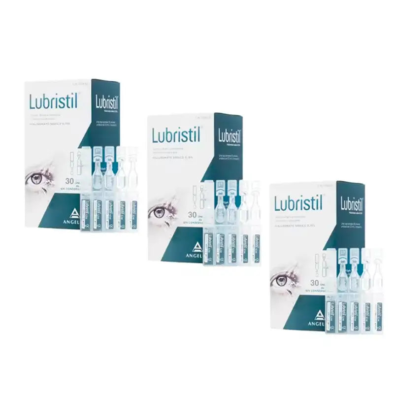 Lubristil Hyaluronate pour la sécheresse oculaire, 3 x 30 unidoses