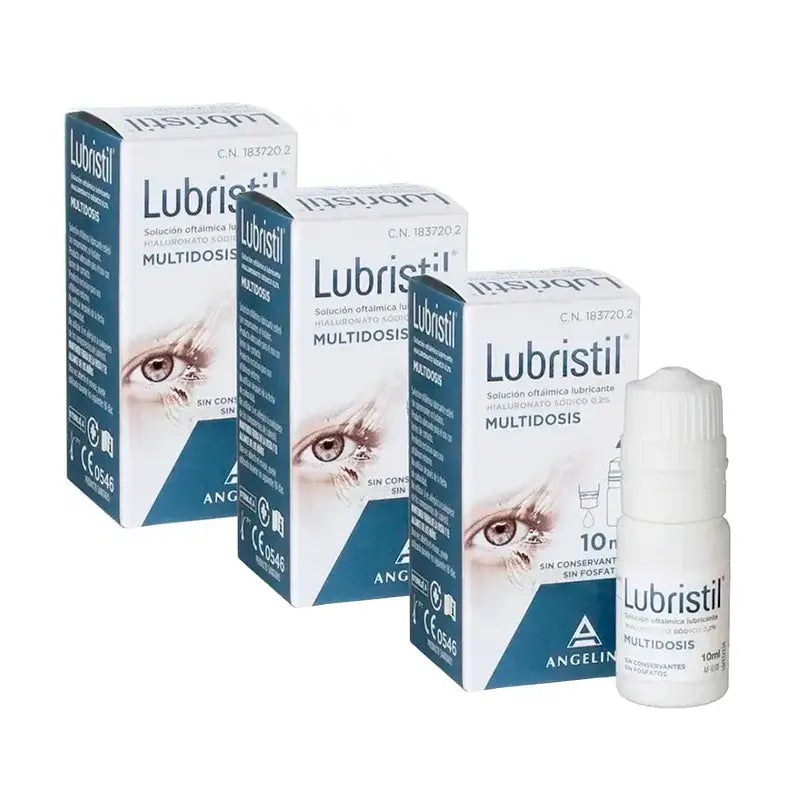 Lubristil Solution lubrifiante ophtalmique multidose, paquet de 3 x 10 ml