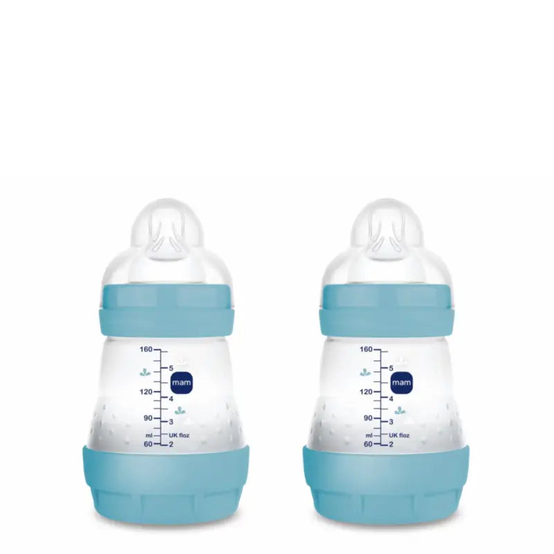 Mam Baby Easy Start Biberon anti-colique Bleu mat, 2X160Ml