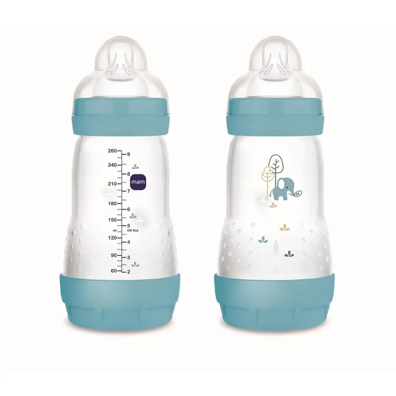 Mam Baby Easy Start Biberon anti-colique Bleu mat, 2X260Ml