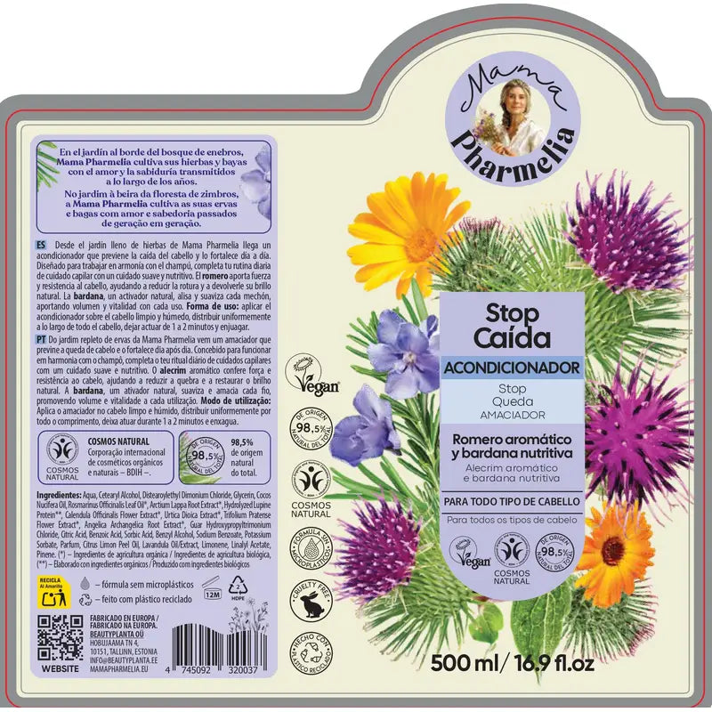 Mama Pharmelia Stop Hair Loss Conditioner Rosemary Aromatic & Burdock Nourishing, 500Ml