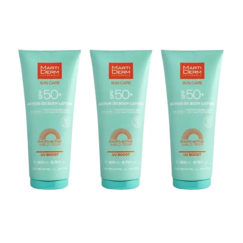 Martiderm Spf50+ Lait Corporel Actif, 3X200 Ml
