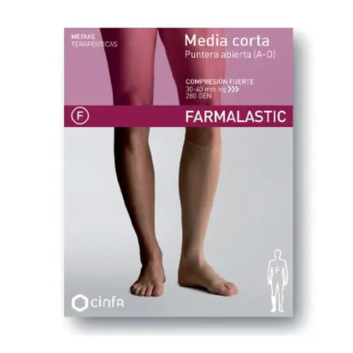 Farmalastic Short Stocking Strong Compression Open Toe Open Toe Size Small