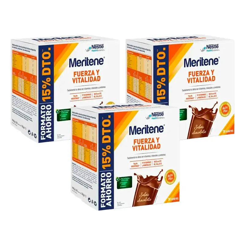 Meritene Strength & Vitality Chocolate Milkshake Pack 3 x 30 sachets