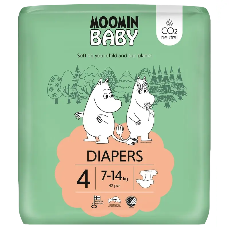 Couches pour bébés Moomin Taille 4 , 42 unités