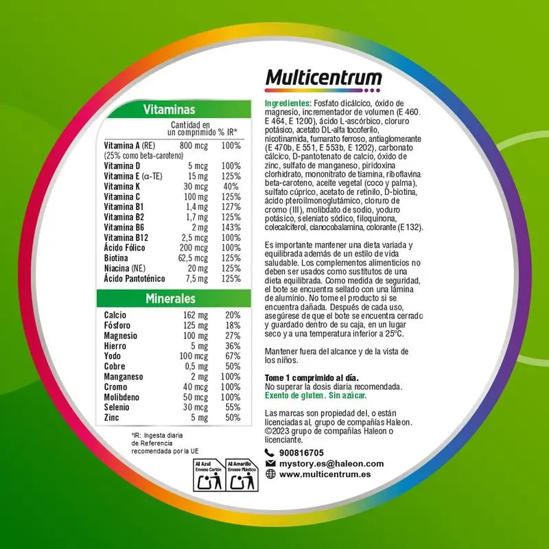 Multicentrum Supplément alimentaire multivitaminé pour adultes, 30 comprimés