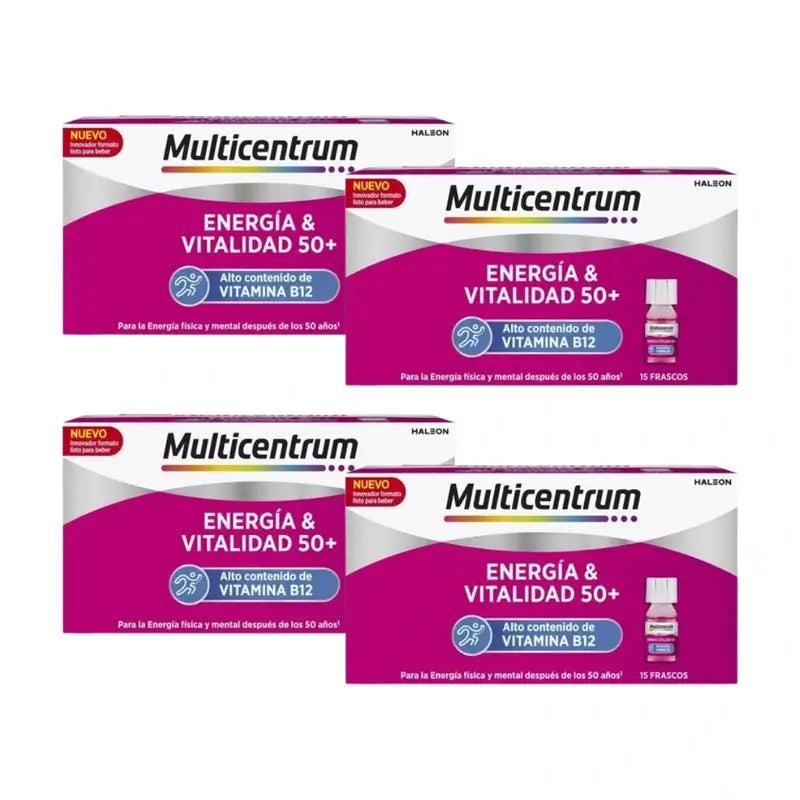 Multicentrum Energy & Vitality 50+ Complément alimentaire 4 x 15 bouteilles