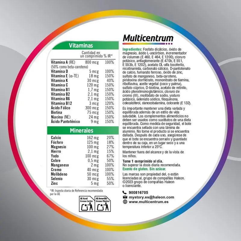 Multicentrum Select 50+ Multivitamin Complément alimentaire pour adultes 50+, 30 comprimés