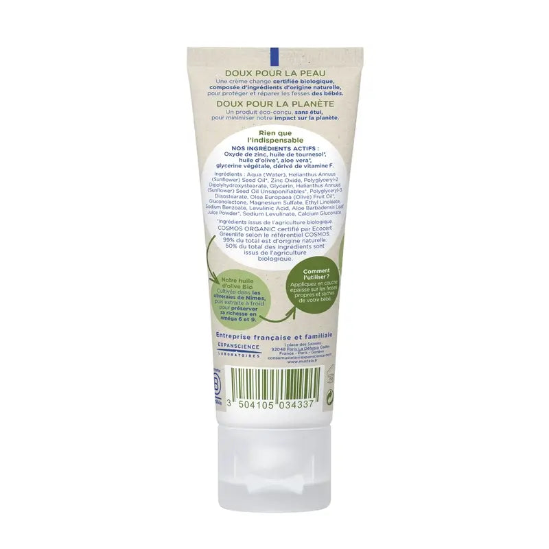 Mustela Organic Nappy Cream, tube de 75 ml