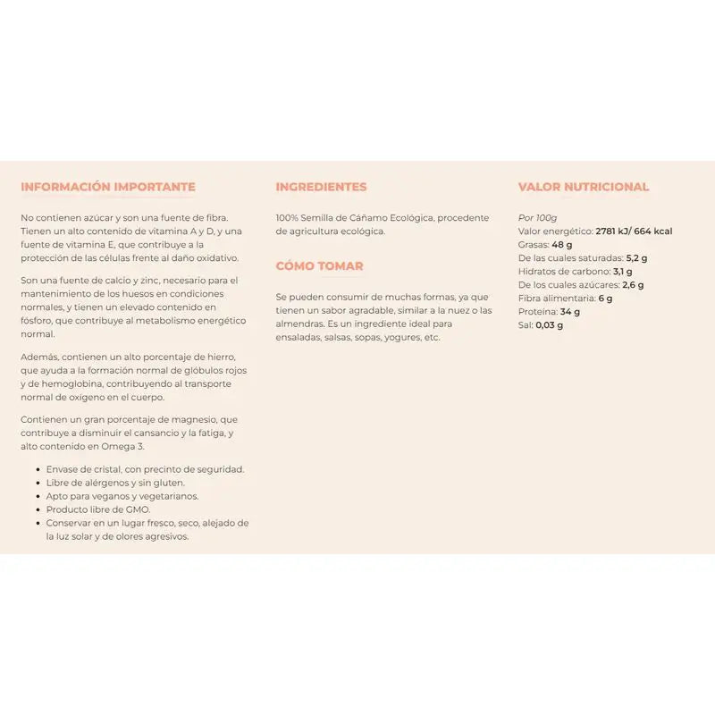 Myconatur Myconatur Graines de chanvre décortiquées 200Gr. Eco