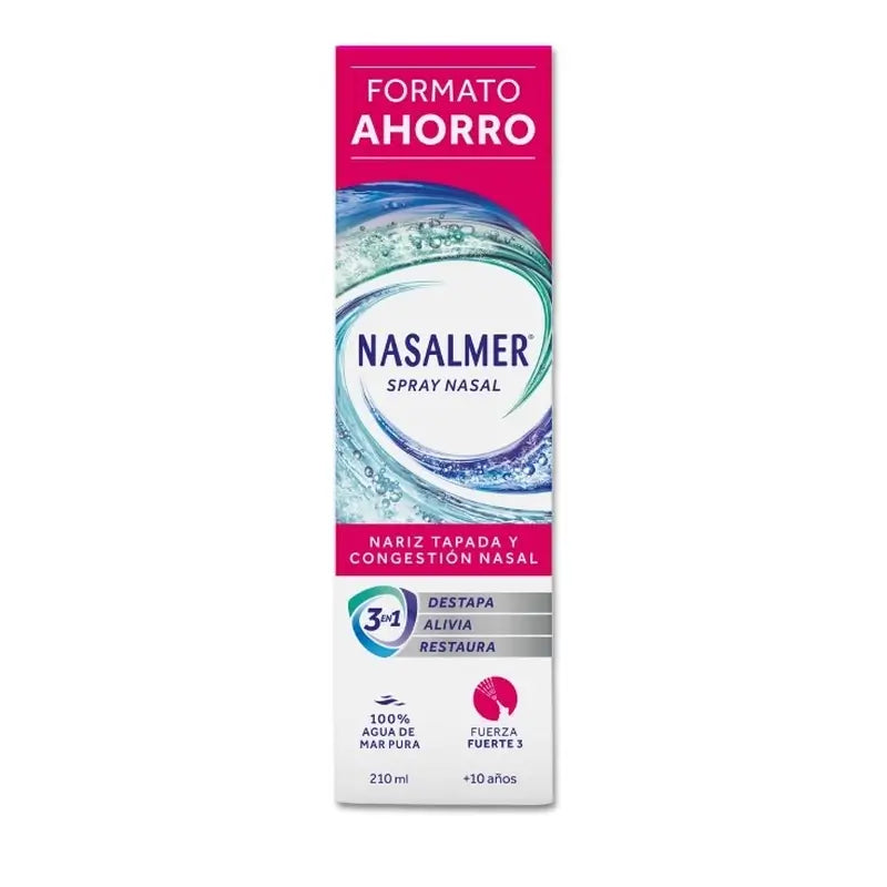 Nasalmer Strong, décongestion nasale et nettoyage en profondeur, 210 ml en spray