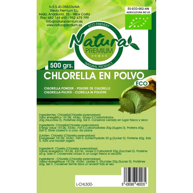 Natura Premium Chlorella en poudre bio, 500 g