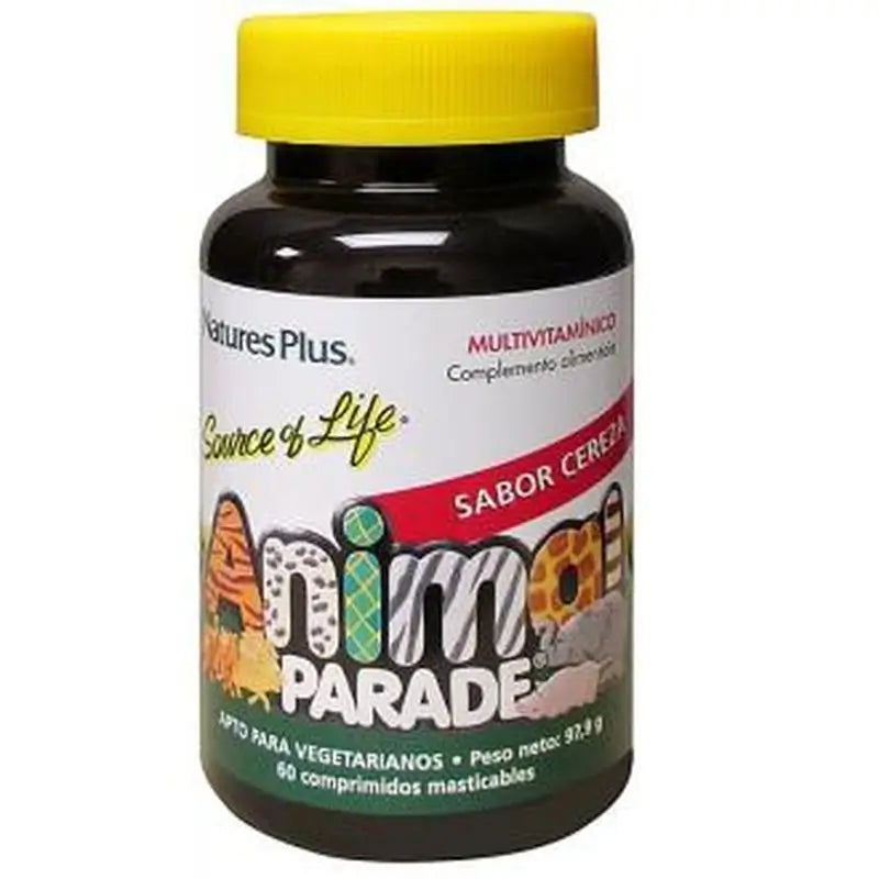 Natures Plus Animal Parade Multiv. Cereza 60 Animales Mast.
