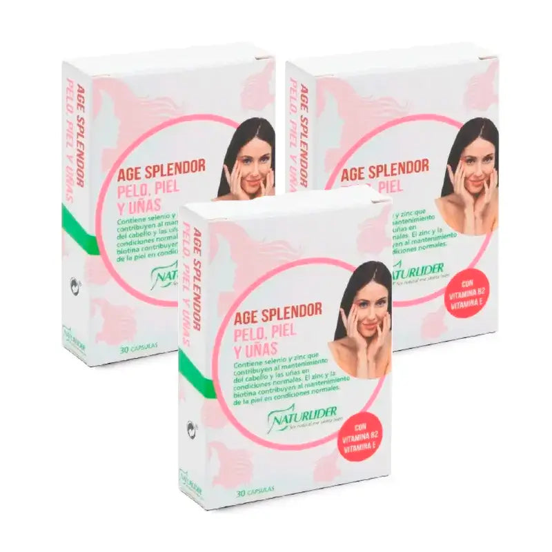 Naturlider Age Splendor Hair Skin Nails, Pack 3 x 30 gélules