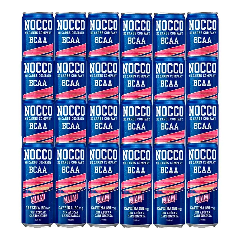 Nocco Pack Bcaa Miami Strawberry, Pack 24 x 330 ml