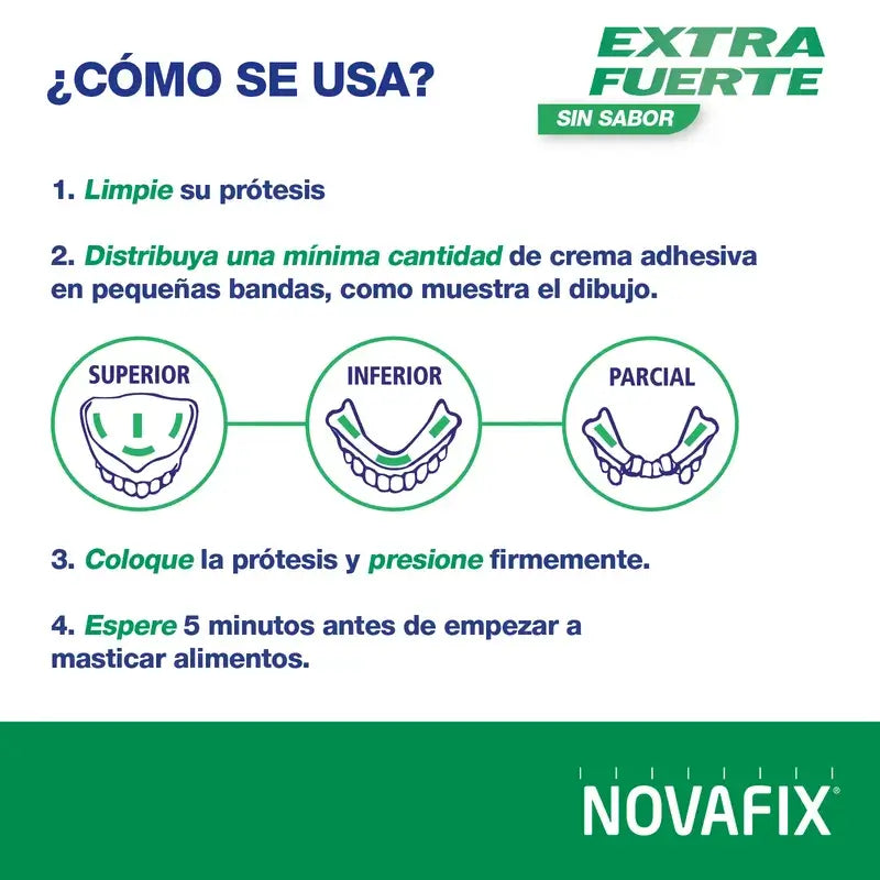 Novafix Extra Strong Crème adhésive pour prothèses dentaires sans saveur 20 g