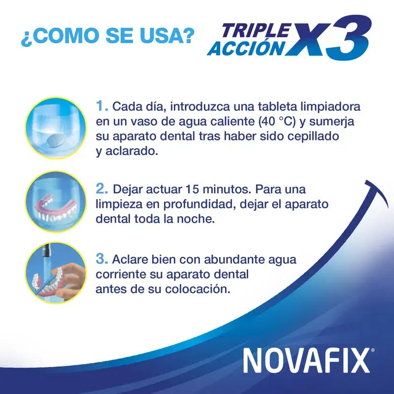 Novafix 3 In 1 Cleansing Tablets, 30 Comprimés