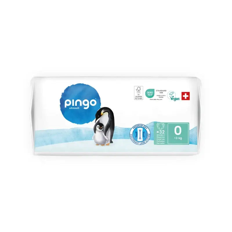 Couches écologiques Pingo, taille 0 (<3 kg), 32 unités