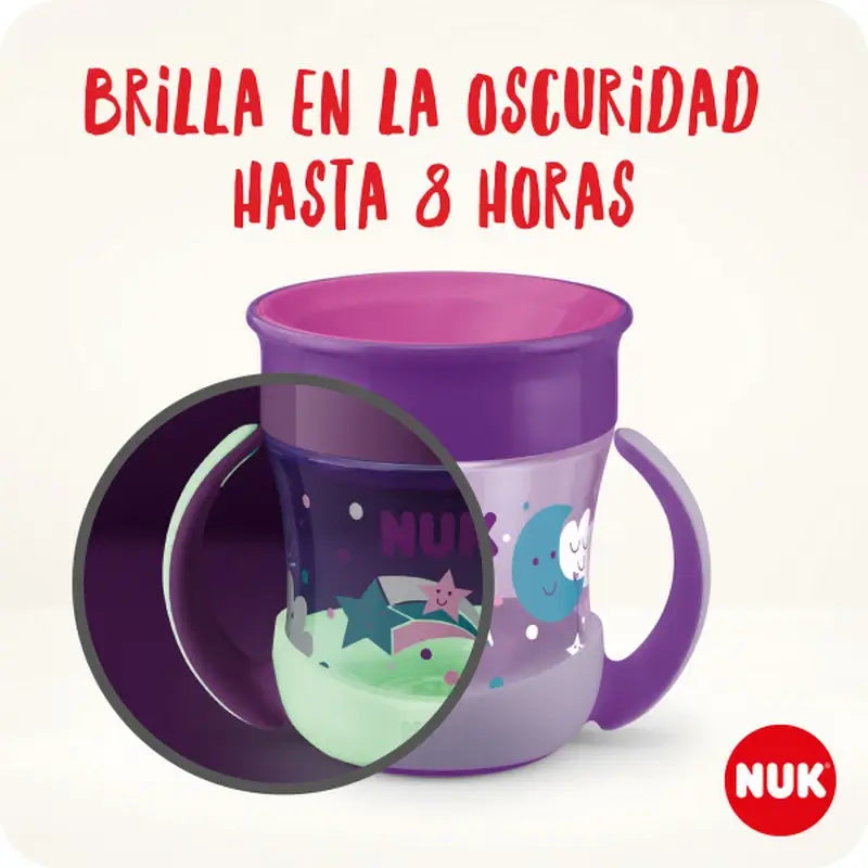 NUK Mini Magic Cup Night - Tasse d'apprentissage 160 ml 6 mois et plus - Bleu