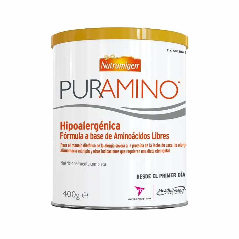 Nutramigen Puramino Formule hypoallergénique, dès le premier jour, 6 X 400 grammes