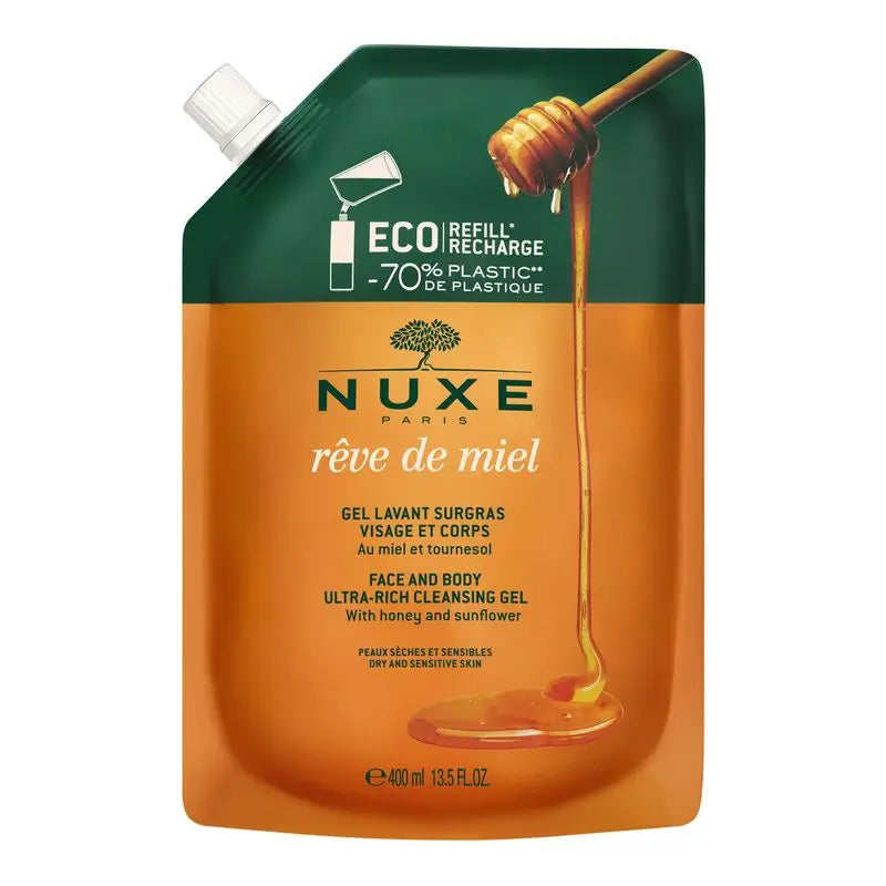 Nuxe Rêve De Miel® Gel Nettoyant Dermatologique Eco-Refill 400Ml