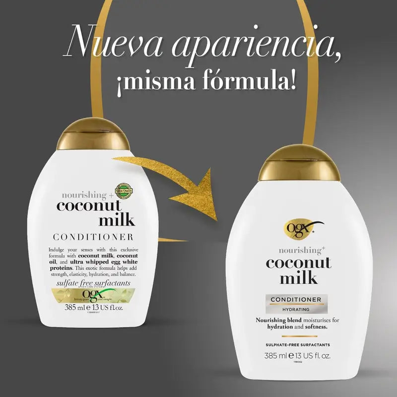 OGX Coconut Milk Conditioner, cheveux secs, 385 ml