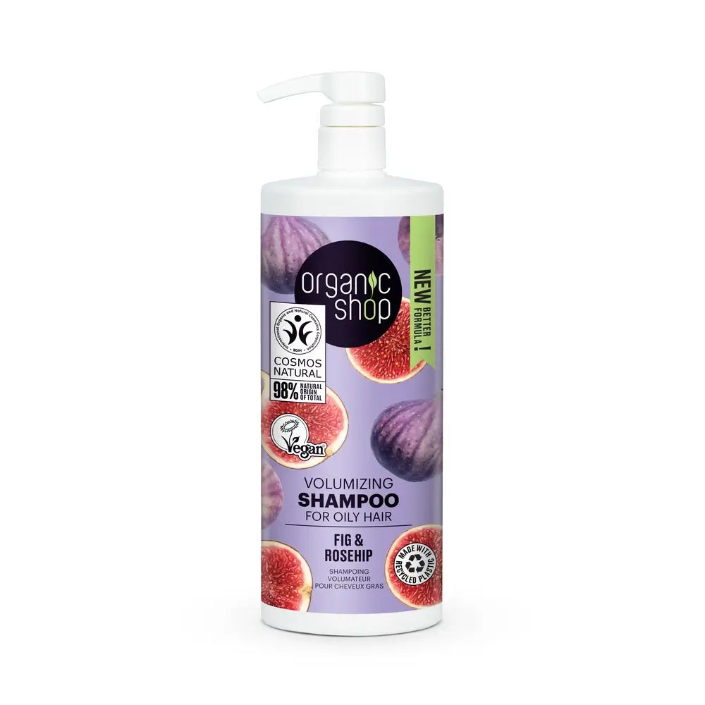 Organic Shop Shampooing volumateur pour cheveux gras Figue et églantier, 1000 ml