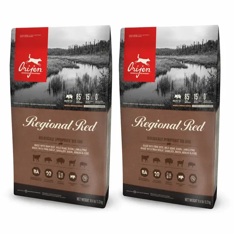 Croquettes Orijen Canine Adult Regional Red 11,4 Kg , pack 2