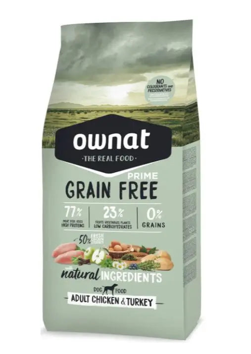 Ownat Prime Canine Adult Chicken Turkey Grain Free 12kg , nourriture pour chien