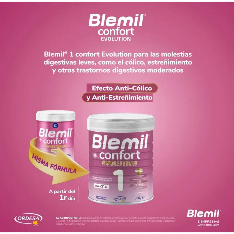 Blemil 1 Comfort Evolution, paquet de 12x800g