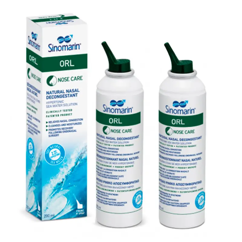 Sinomarin Pack 2 unités Orl Décongestionnant nasal, 200 Ml