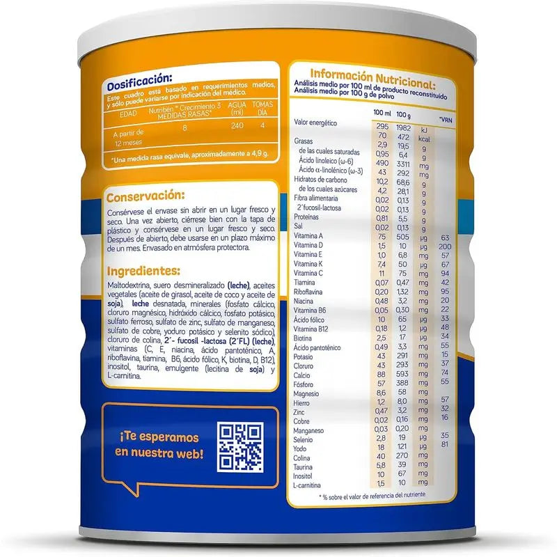 Nutribén Crecimiento Pro+ 3 Lait, 4 X 800 grammes