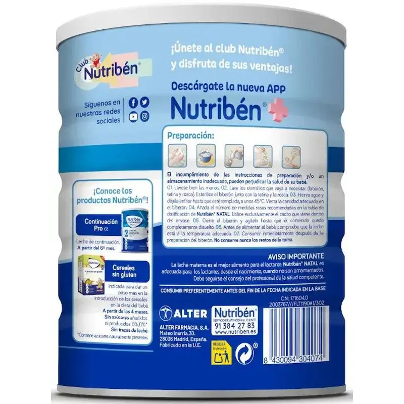 Nutribén Natal Pro-Alpha Lait de démarrage, 4 X 400 g