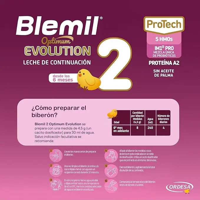 Blemil Optimum Evolution 2 lait maternisé, 12X800g