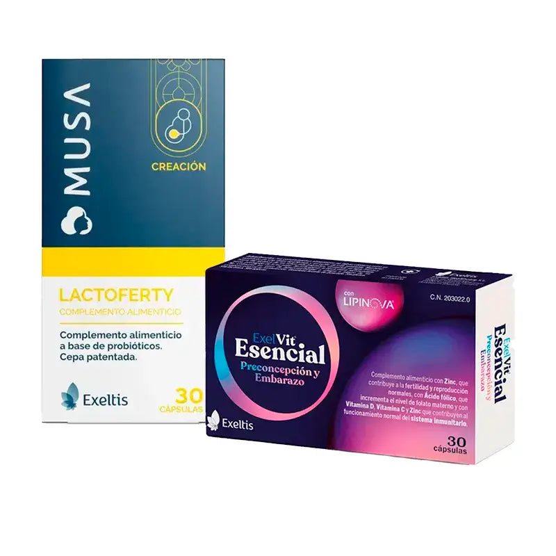 Pack Conception Saine, Exelvit Essential + Musa Lactoferty, 30+30 gélules