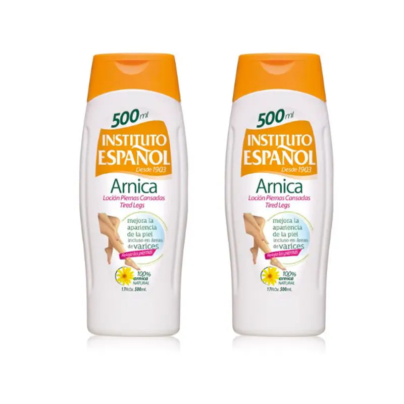 Pack Instituto Español Lotion à l'arnica pour les jambes fatiguées, 2x500 ml