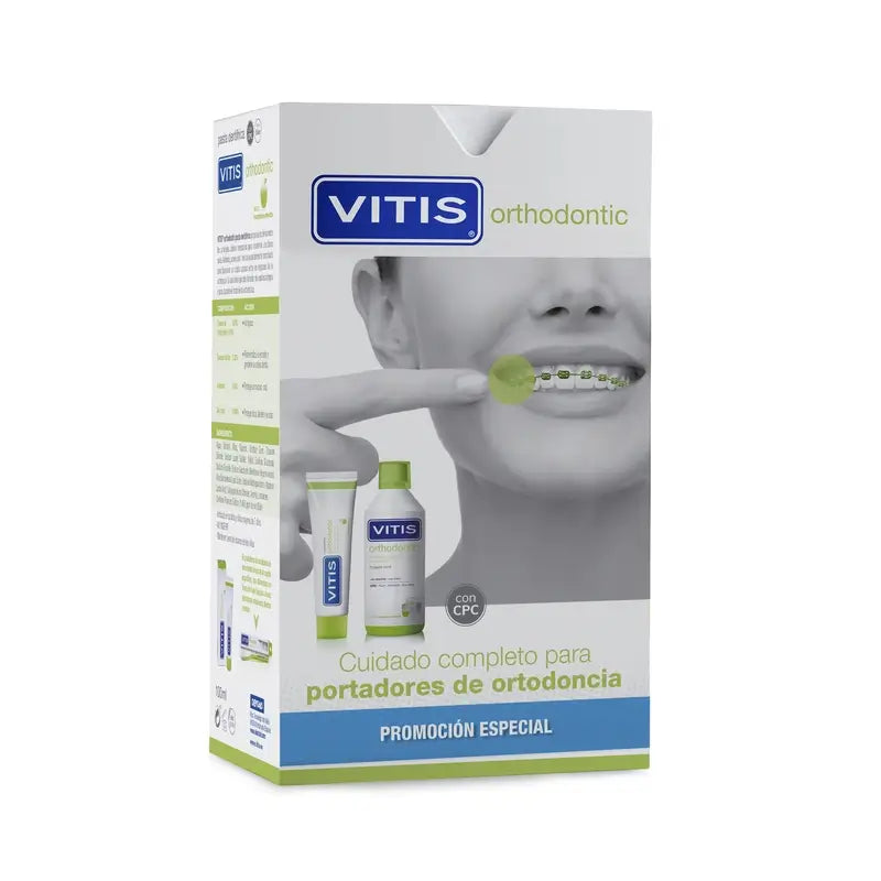 VITIS Pack dentifrice orthodontique 100 ml + bain de bouche 500 ml