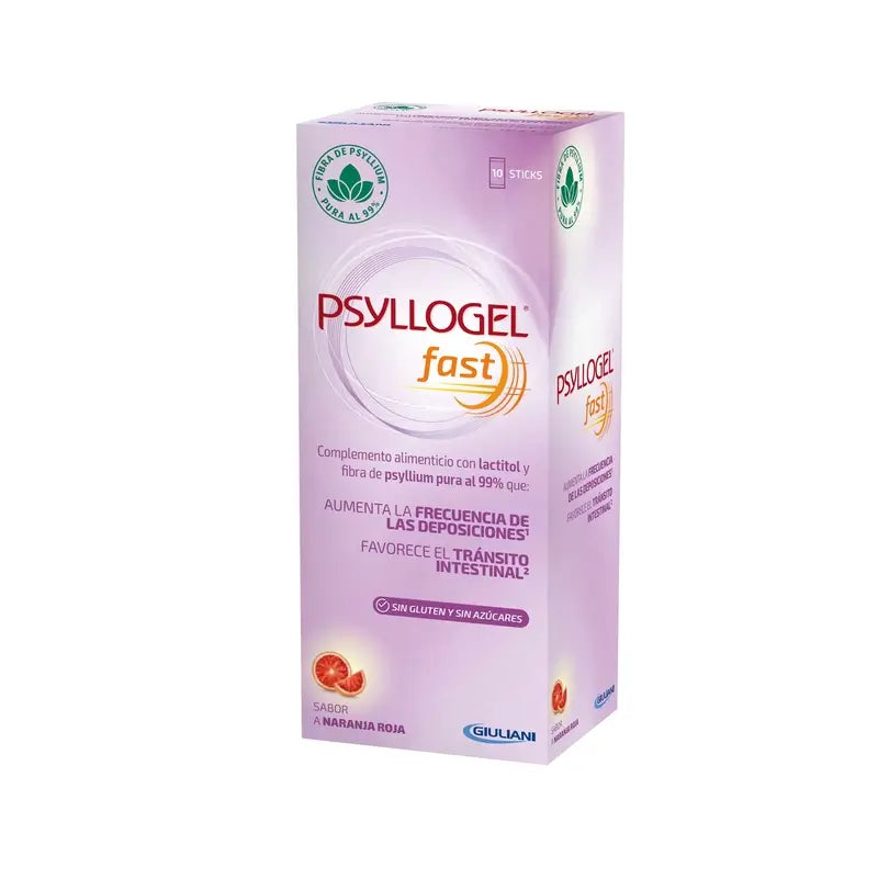 Psyllogel Fast 14,7 G Rouge Orange, 10 bâtonnets