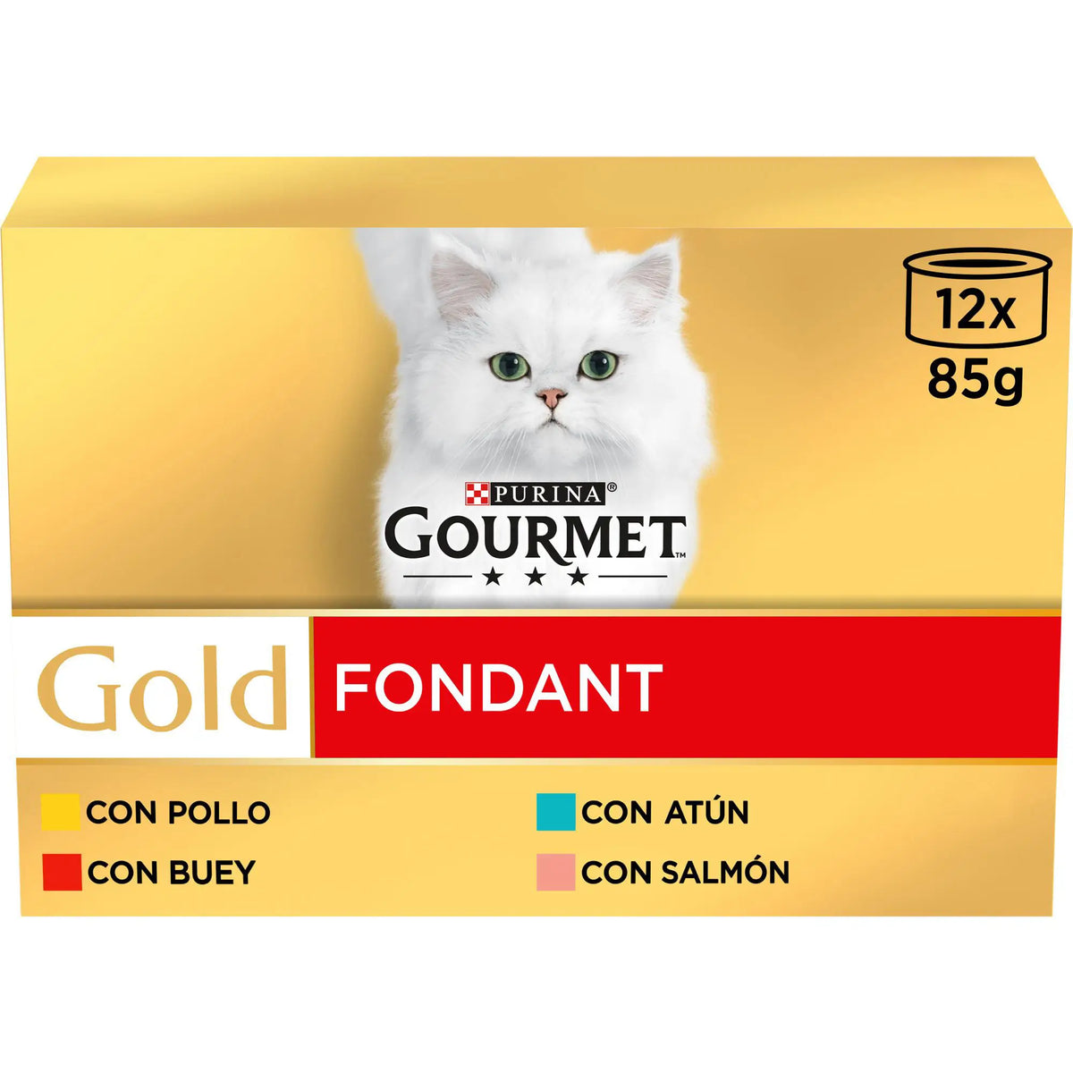 Purina Gourmet Gold Gold Fondant Beef Tuna Salmon Multipack 12X85Gr, wet cat food
