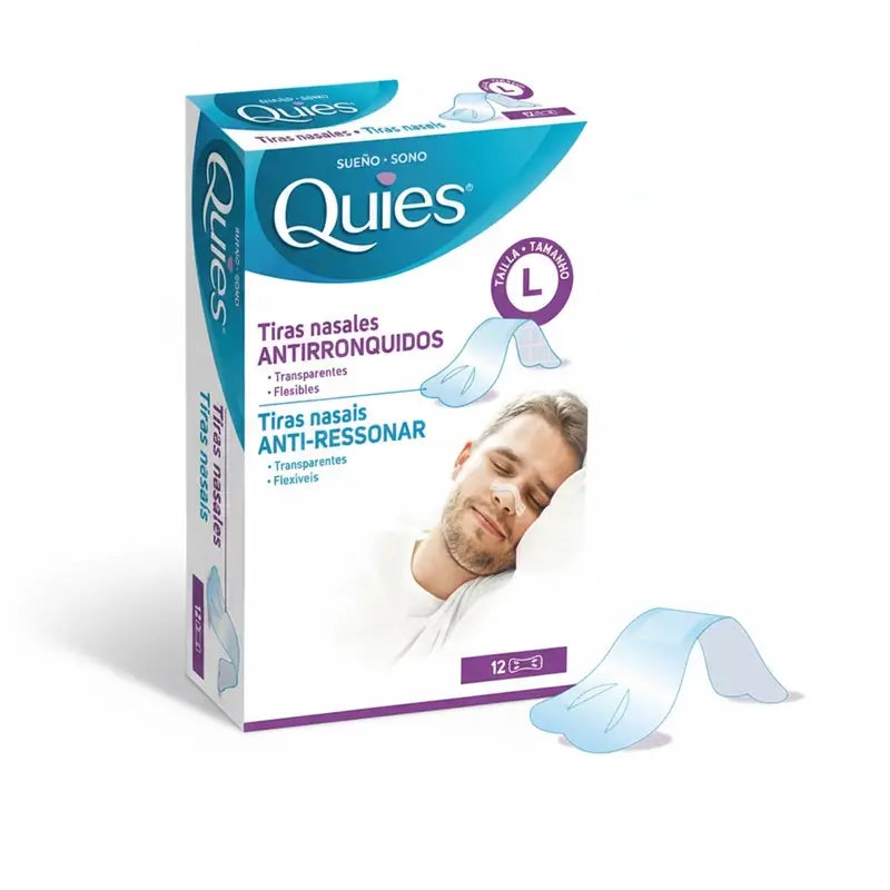 Quies Nasal Strips Anti Snoring Box, 12 unités