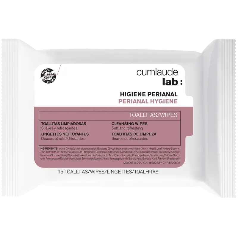 Lingettes nettoyantes périanales Cumlaude Lab, 15 unités