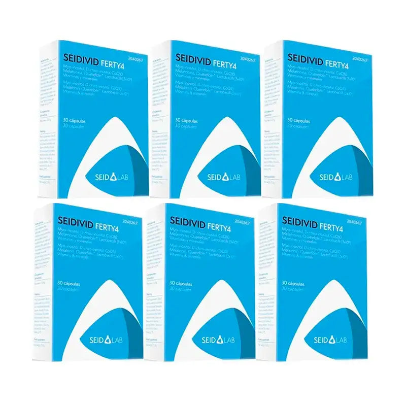 Seidivid Ferty4 Complément Alimentaire, Pack 6 x 30 Capsules