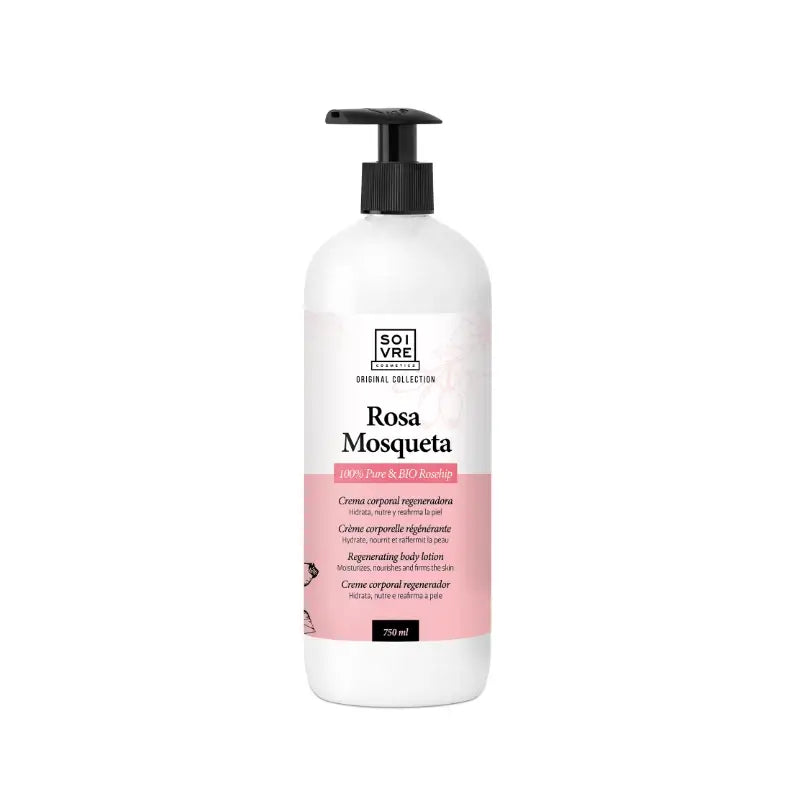 Soivre Crème corporelle à la rose musquée BIO, 750 ml