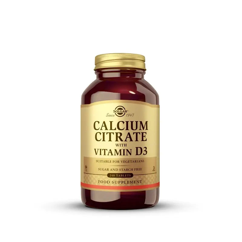 Solgar Citrate de Calcium avec Vitamine D, 240 Comprimés