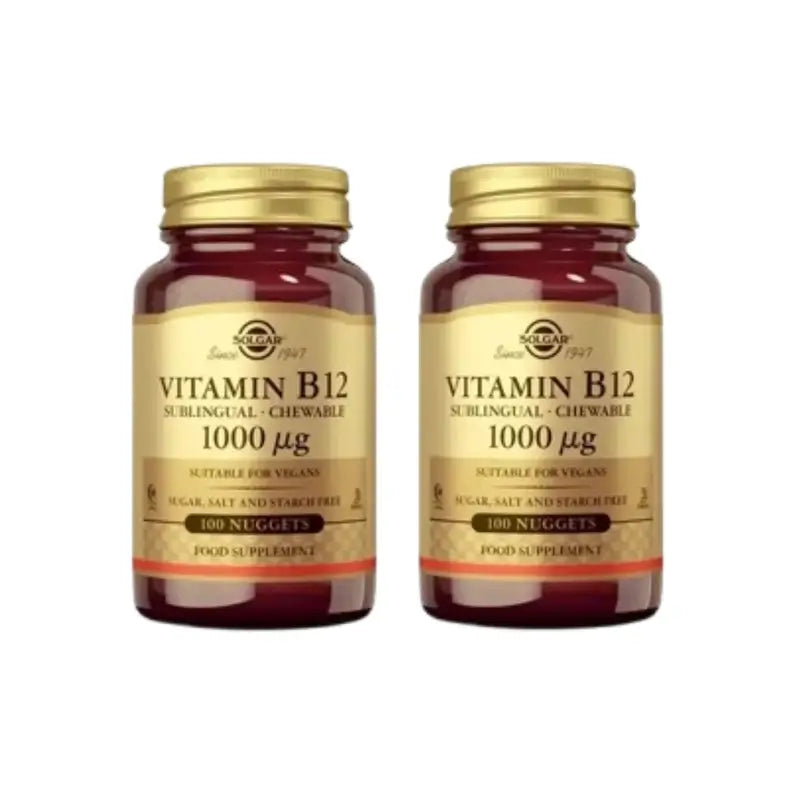 Solgar Vitamine B12 1000Mcg, 2X100 Comprimés à Croquer