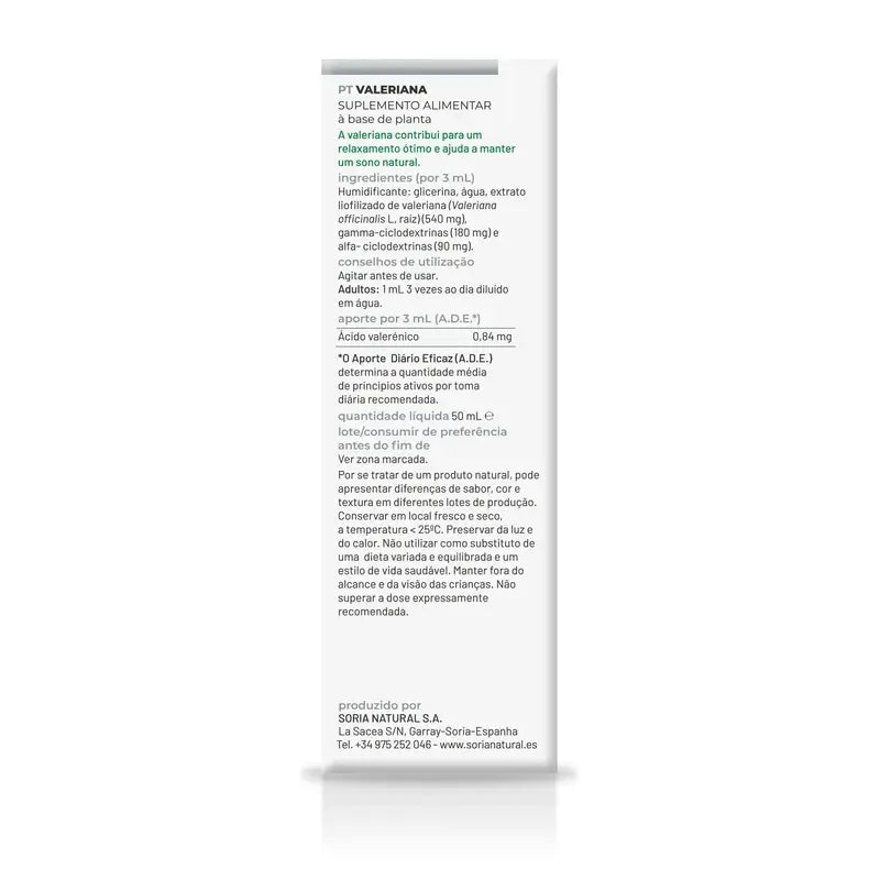 Soria Natural Extrait naturel de valériane, 50 ml