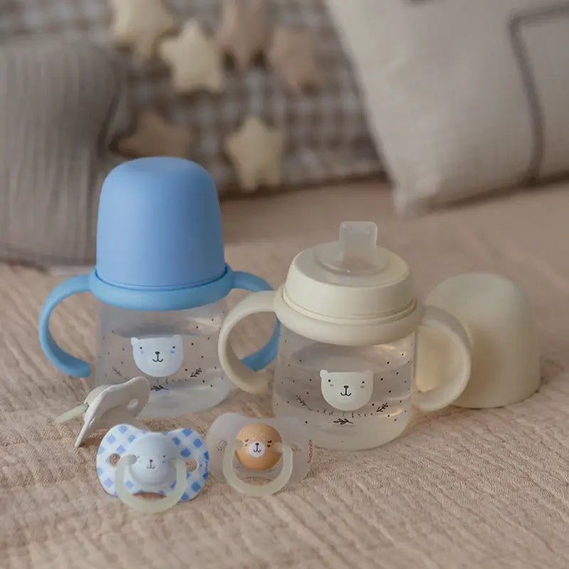 Suavinex Biberon de nuit Night & Day +6 mois Wild&Free Grey, 150 ml